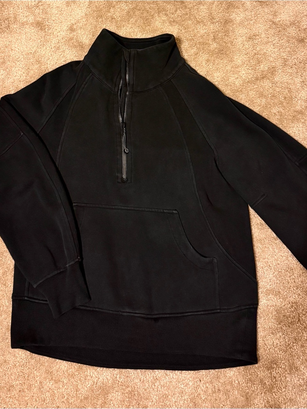 Lululemon Women’s Black Half-Zip Scuba Pullover Sweater